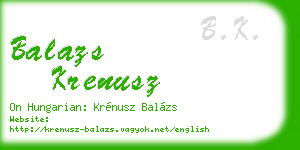 balazs krenusz business card